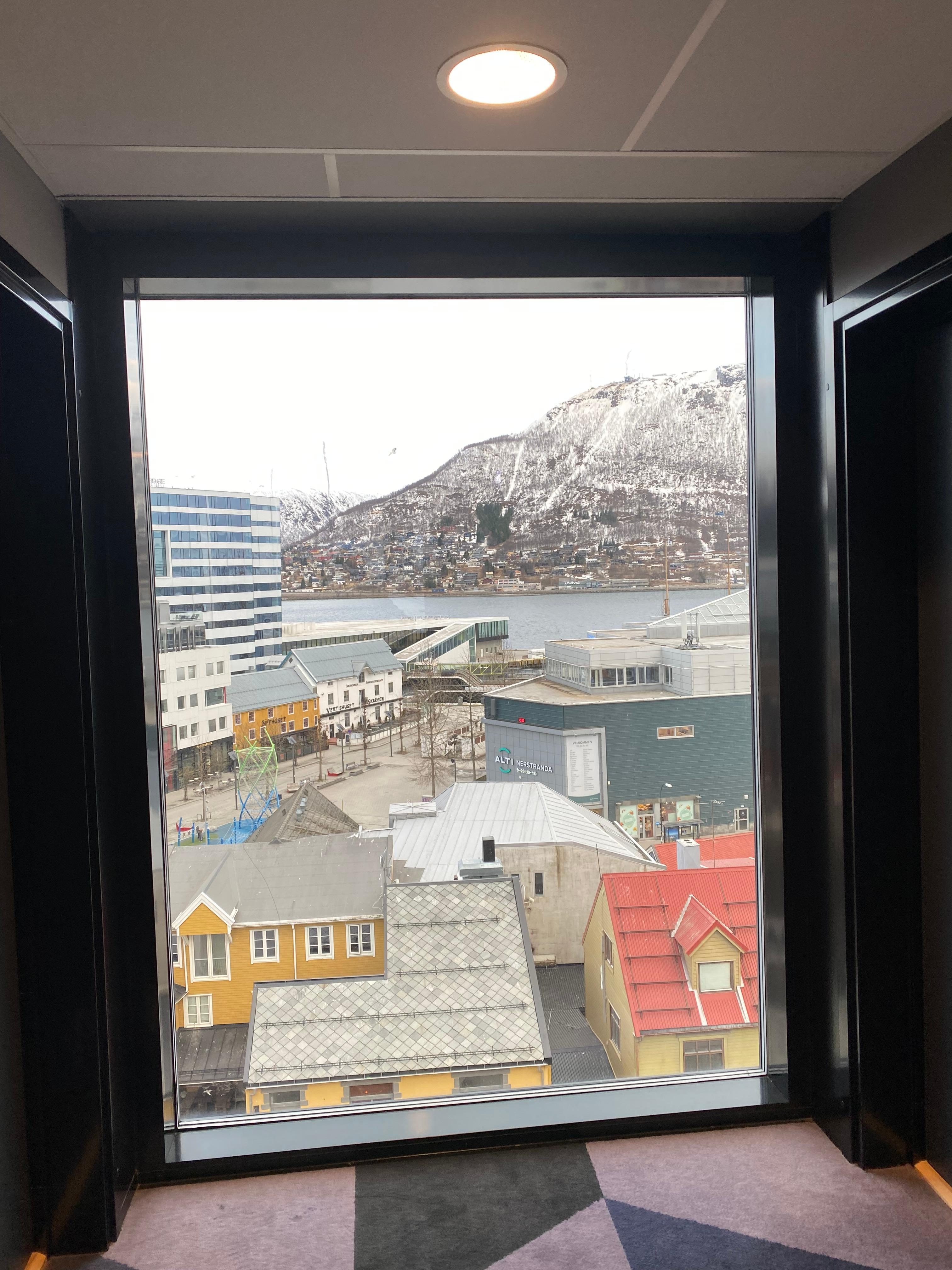 View from upper floor hall way window 