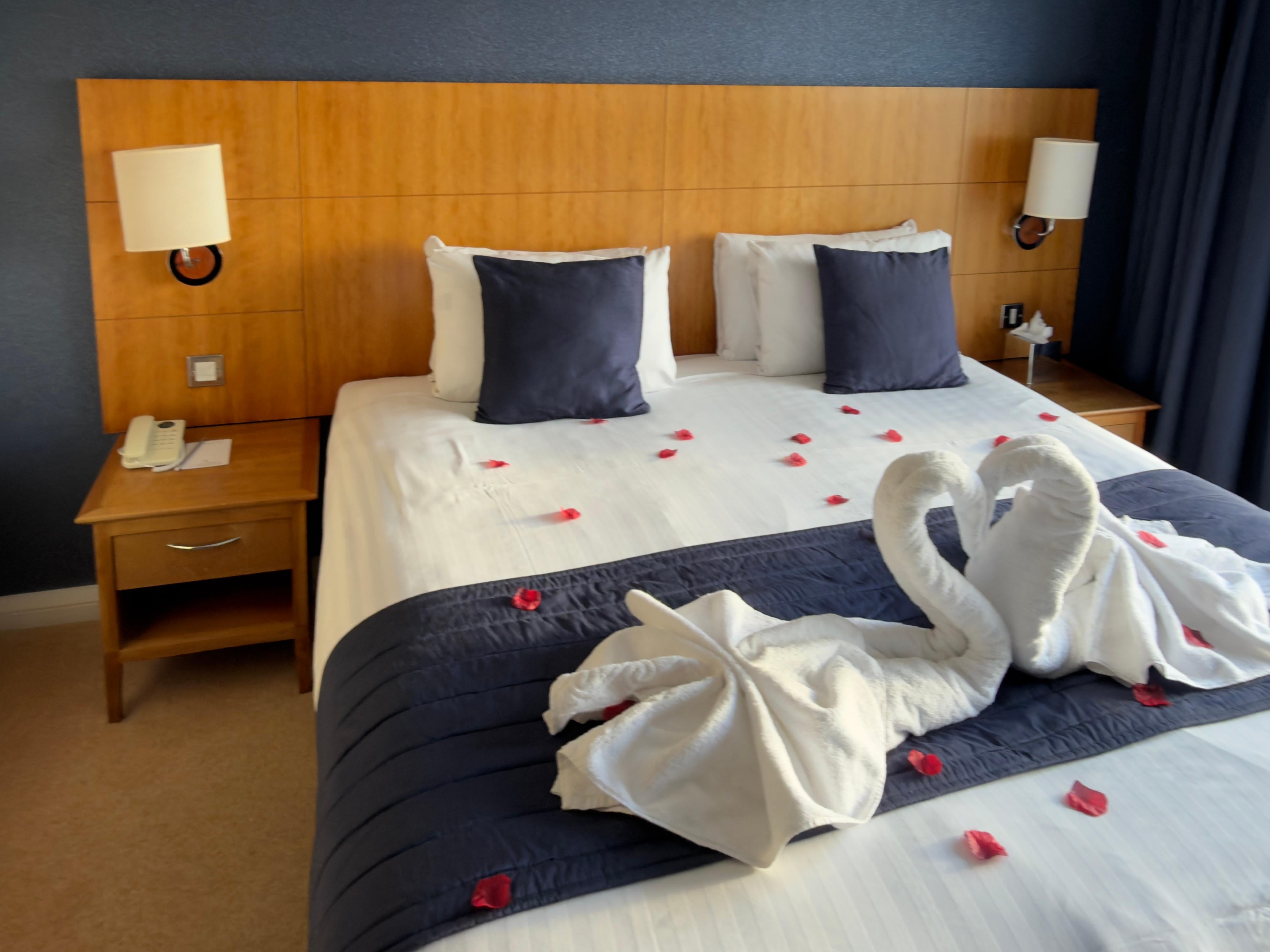 Part of our room - with an extra touch as we had recently got engaged (taken on a phone)