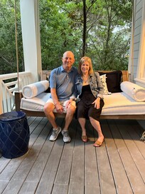 Loved the double wide porch swing! Yes, he robbed the cradle, 53 years ago