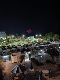 View from right outside the front door - there were fireworks one night during our stay. The mini golf right across the street was fun!