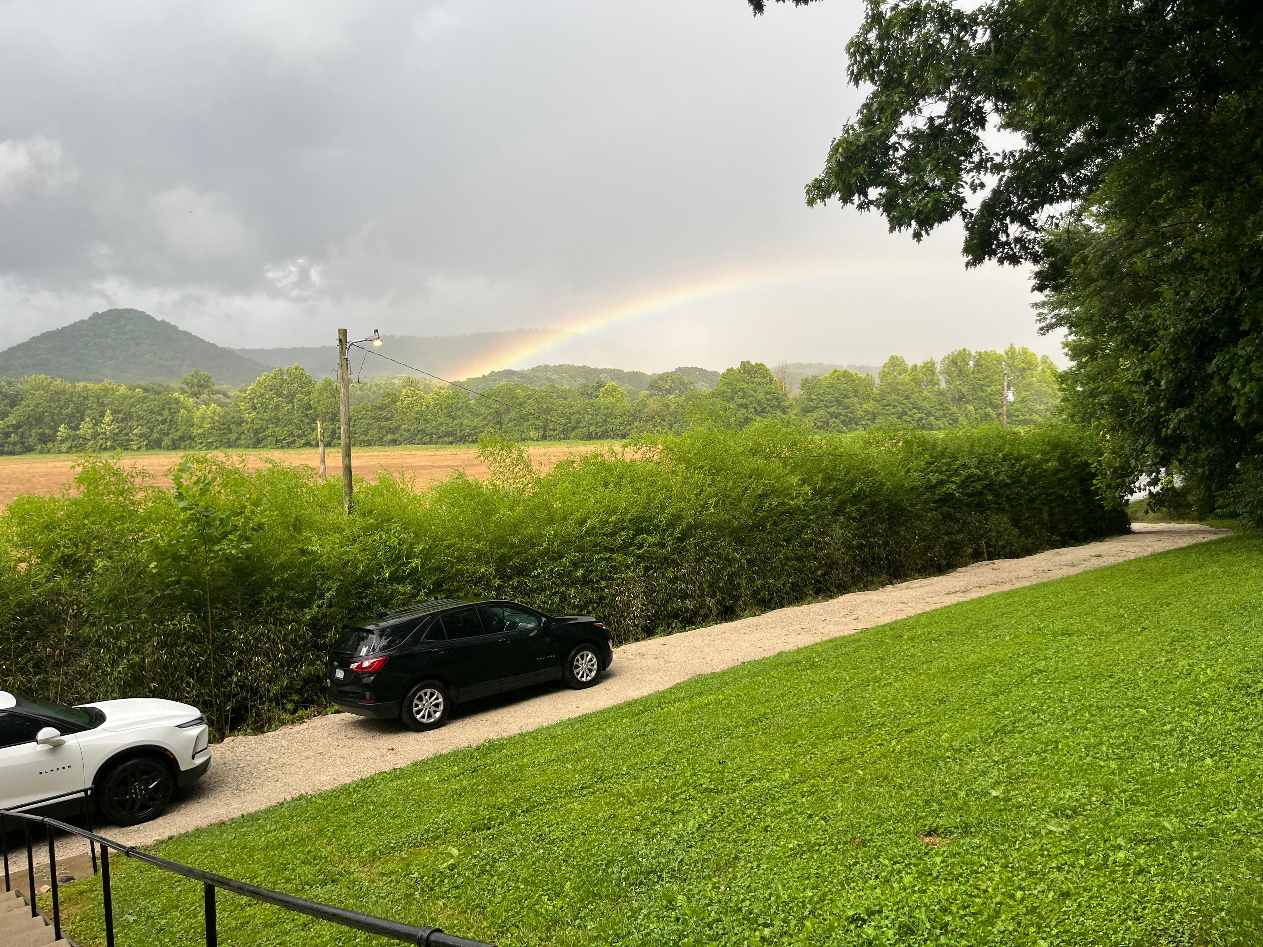 Rainbow after a rain off the front porch 