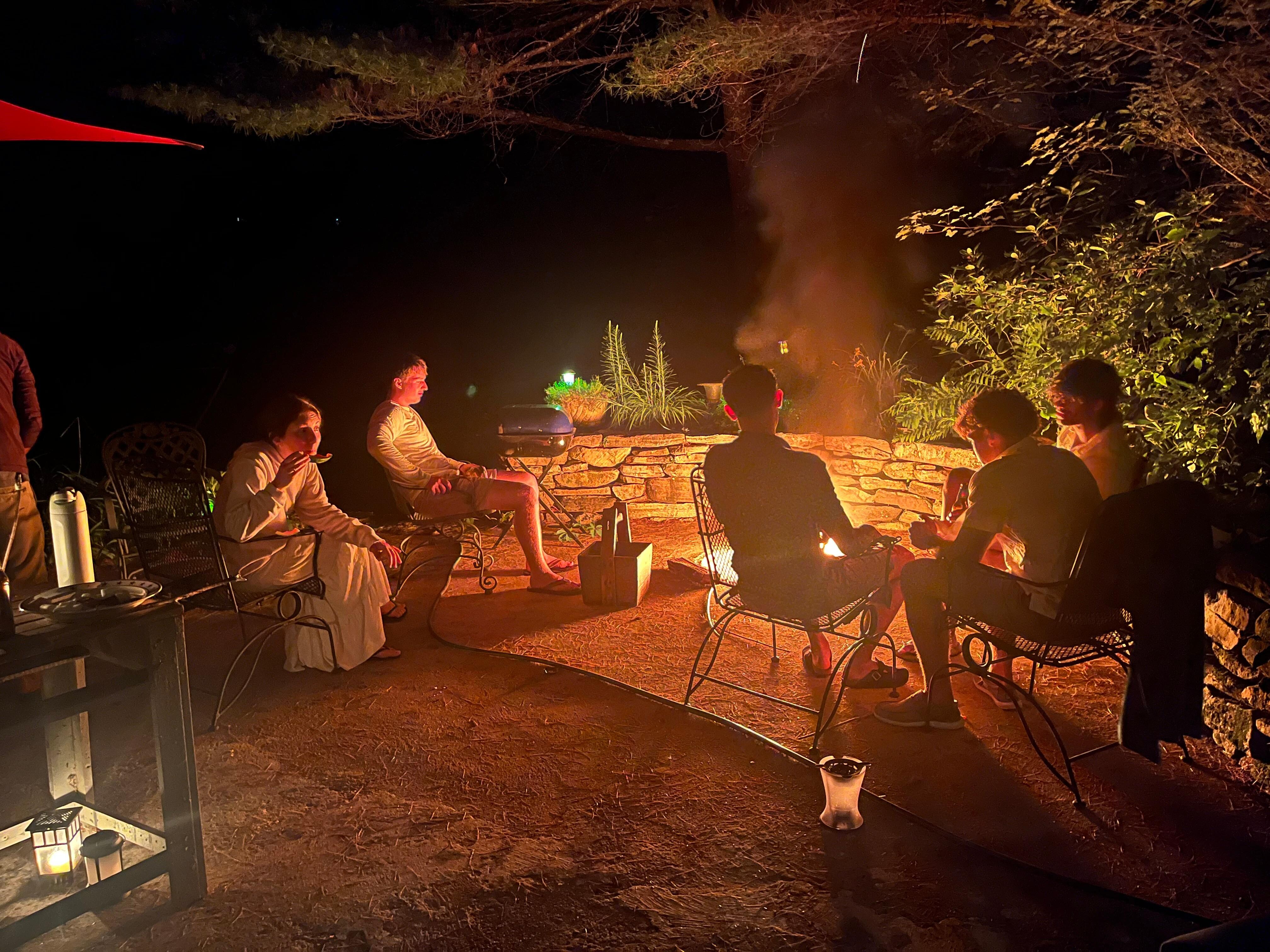 Enjoying the firepit. 