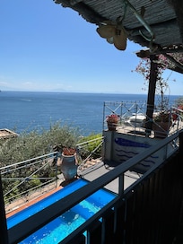 Pool has massaging jets and night light too