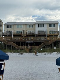 View of the townhouse from the beach. Summerhaven 3 is right in the middle.
