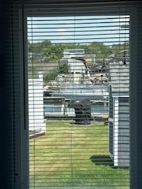 My morning view from the living room (probably should have opened the blinds)