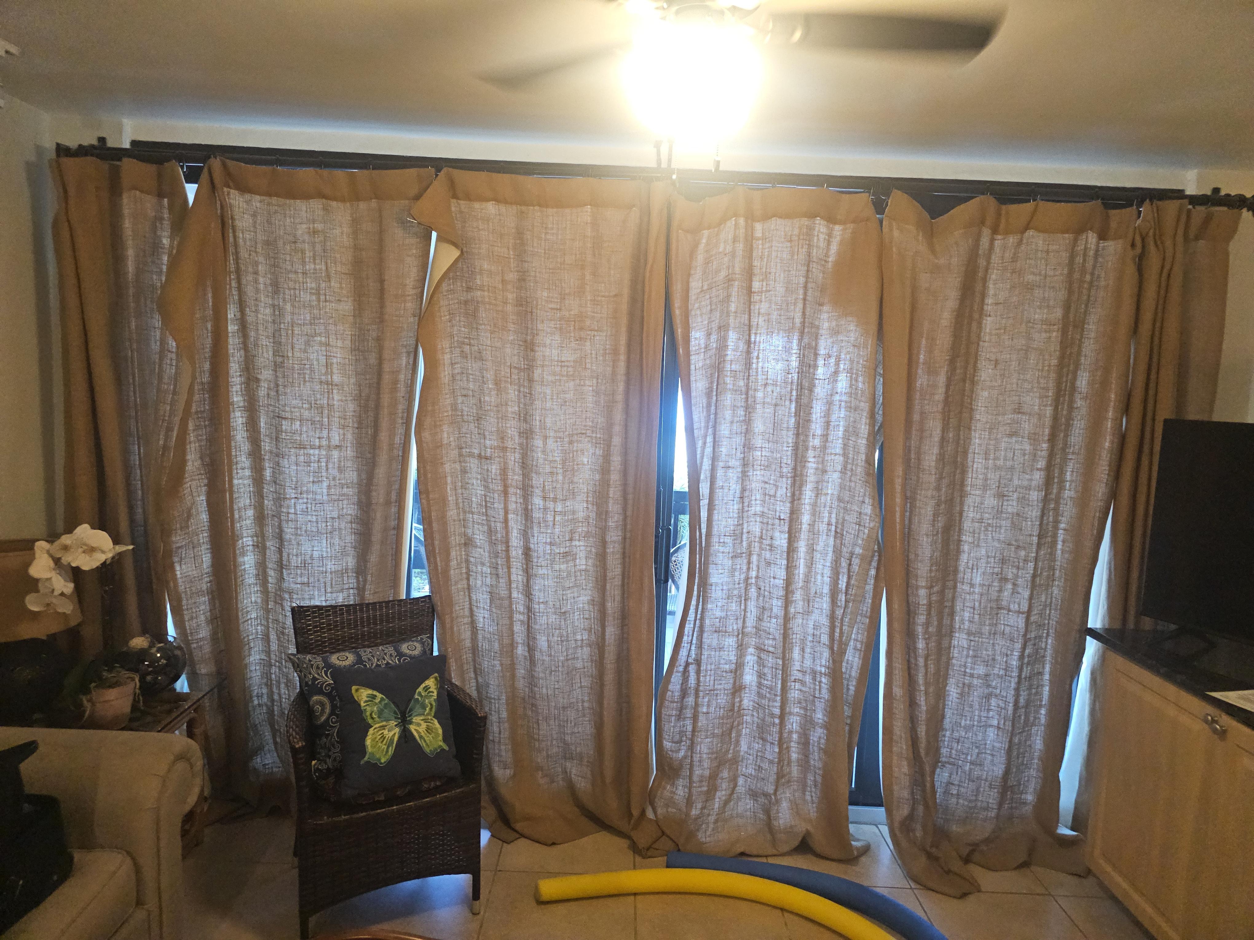 Curtain hooks broken in multiple places