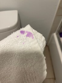 One of the stained towels