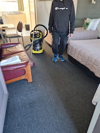 Carpet not vacuum bathroom old