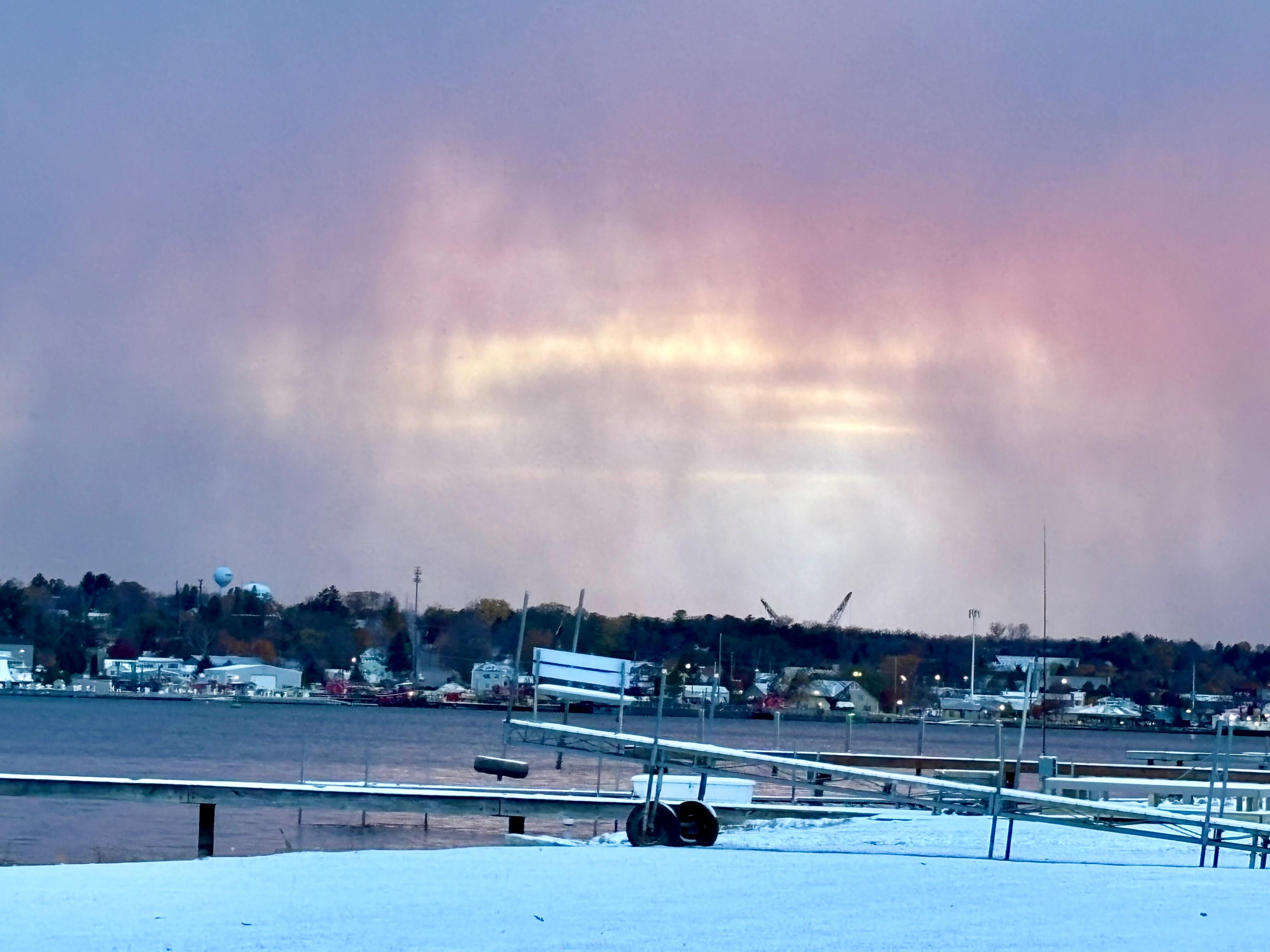Saw the Northern Lights during a snow squall a few miles before we reached the cottage on the first night.