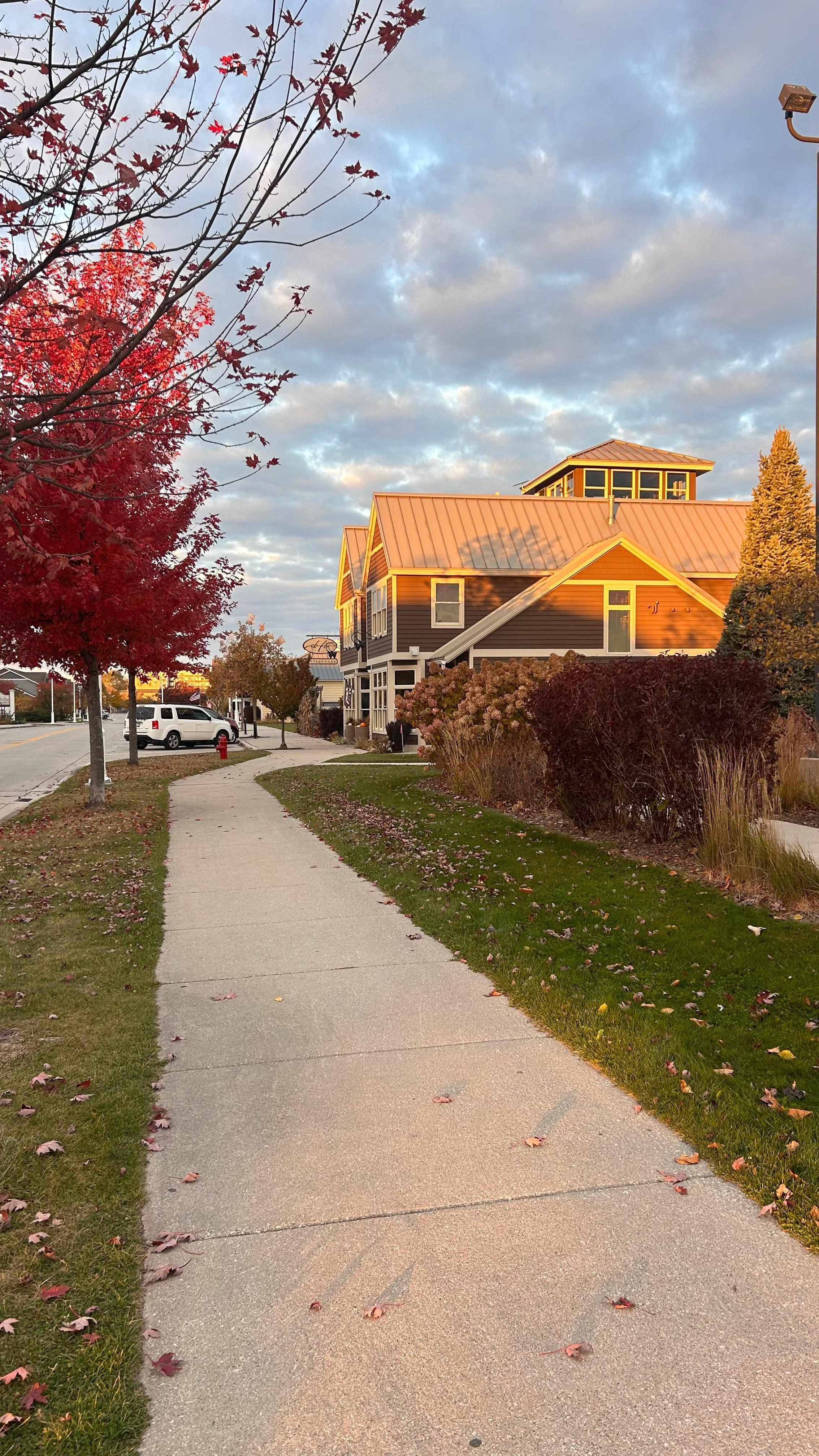 View from the street walking up to the condo