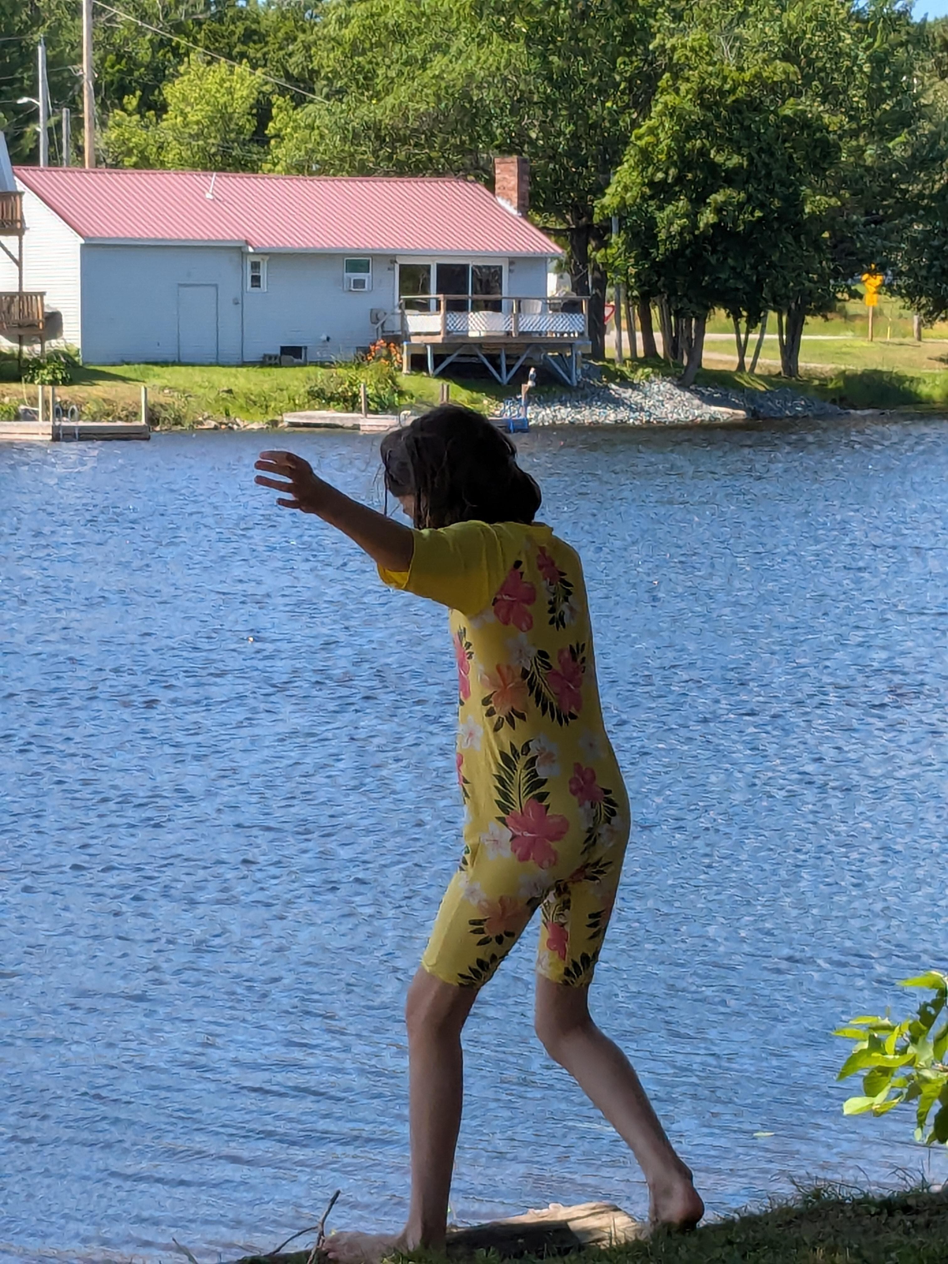 Diving off the dock