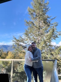 our photo on the deck before leaving