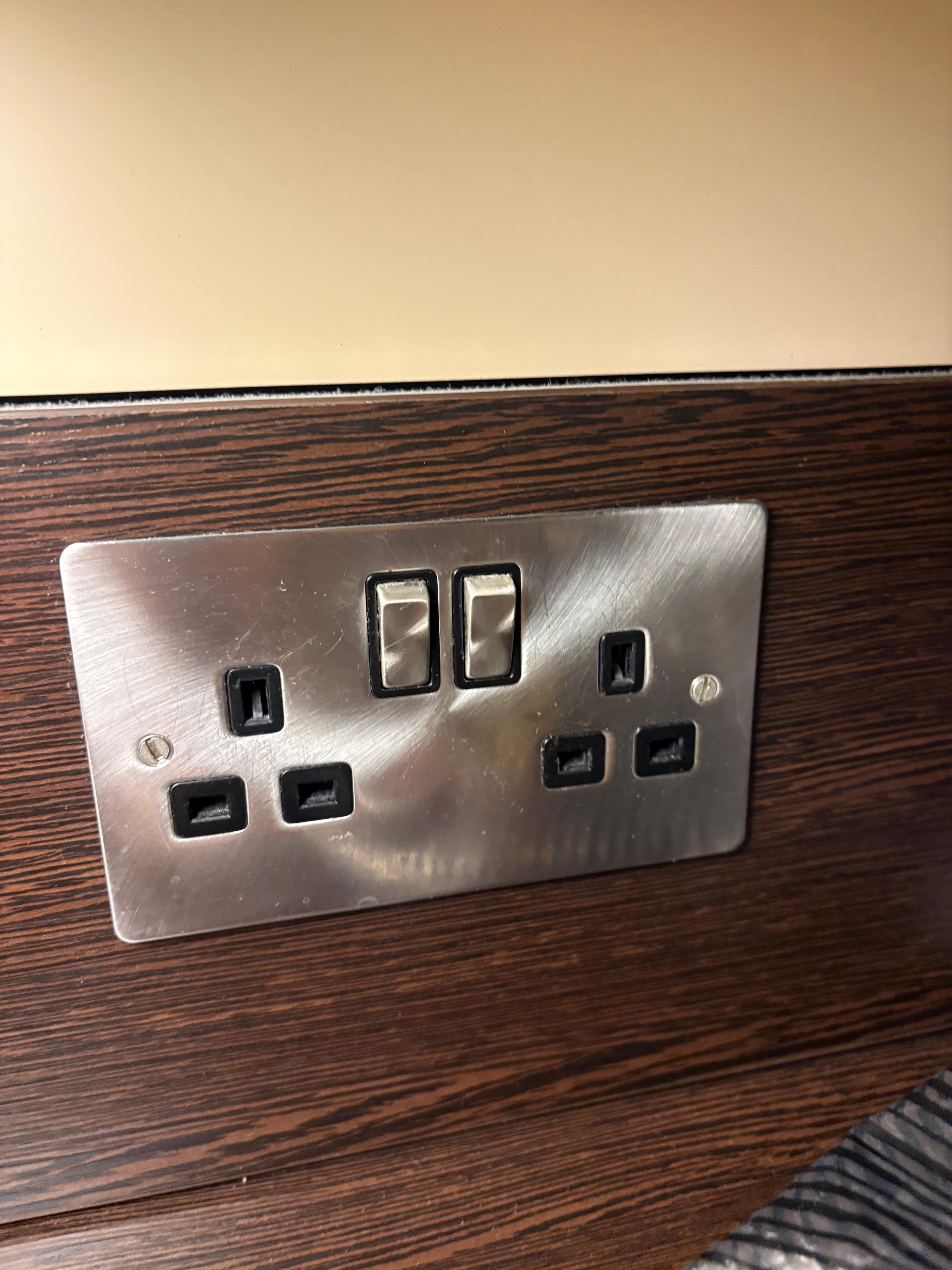 UK standard outlets and no adapters.
