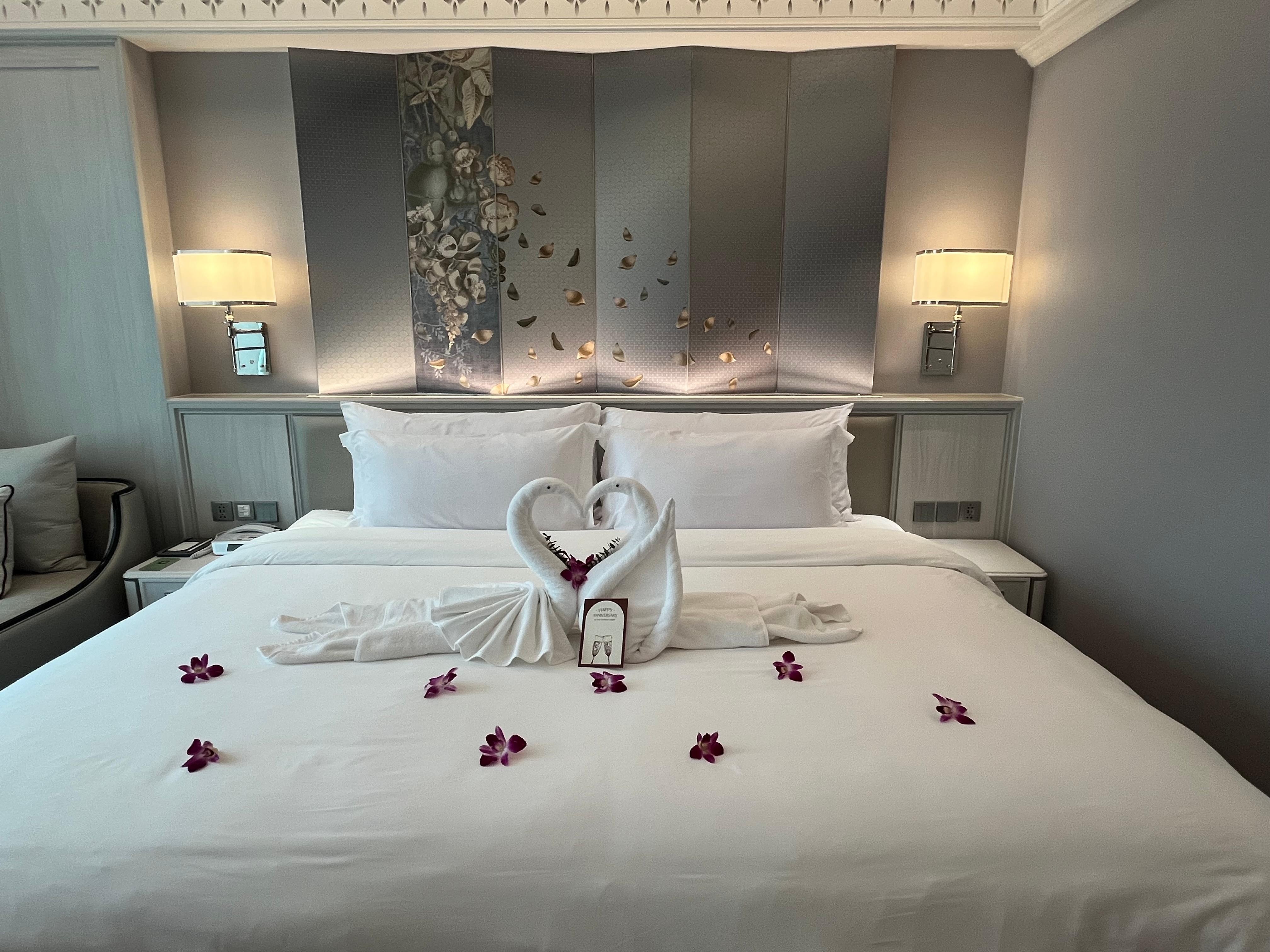 Our stunning king room with the towel swan