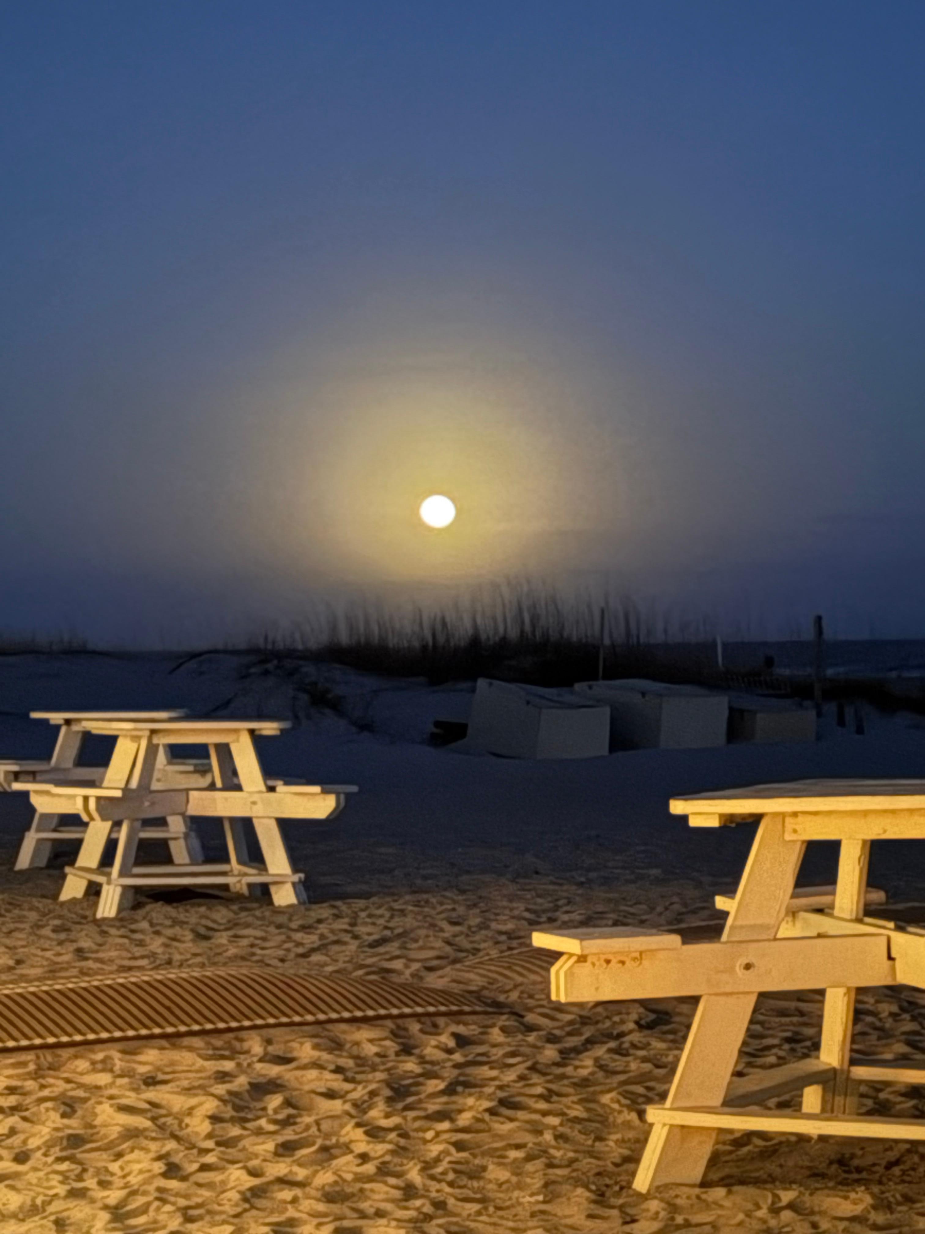 Full moon on the beach. 