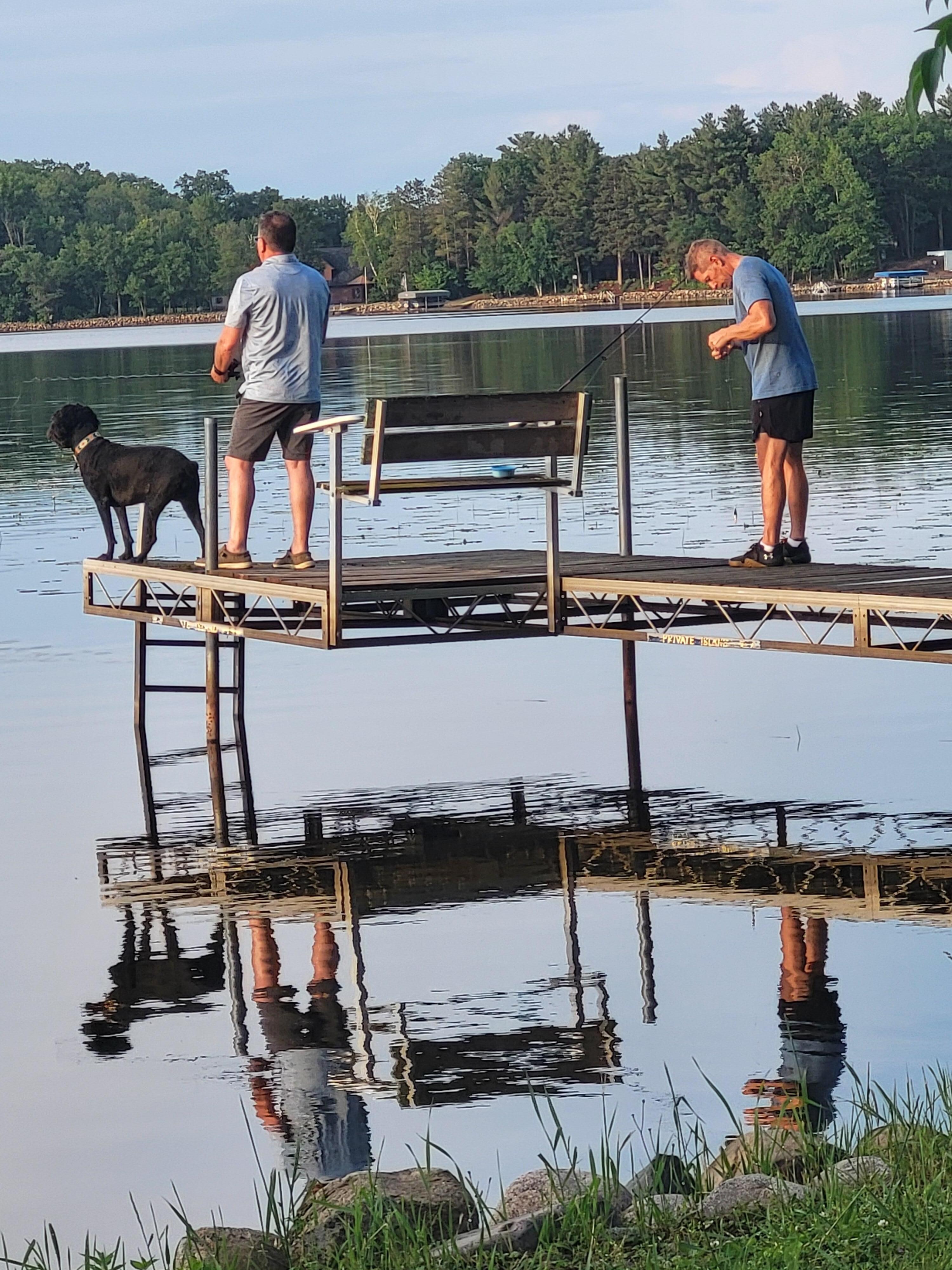 Fishing off the dock.