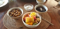 Bowl of fruit at breakfast