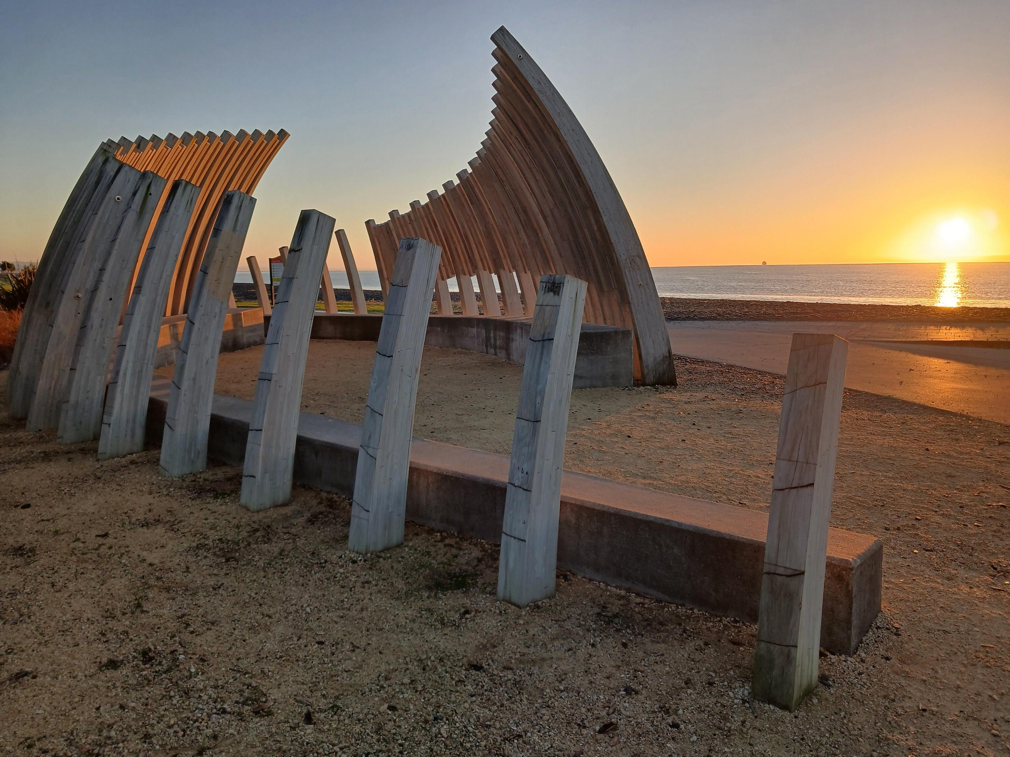Napier beachfront sculpture.