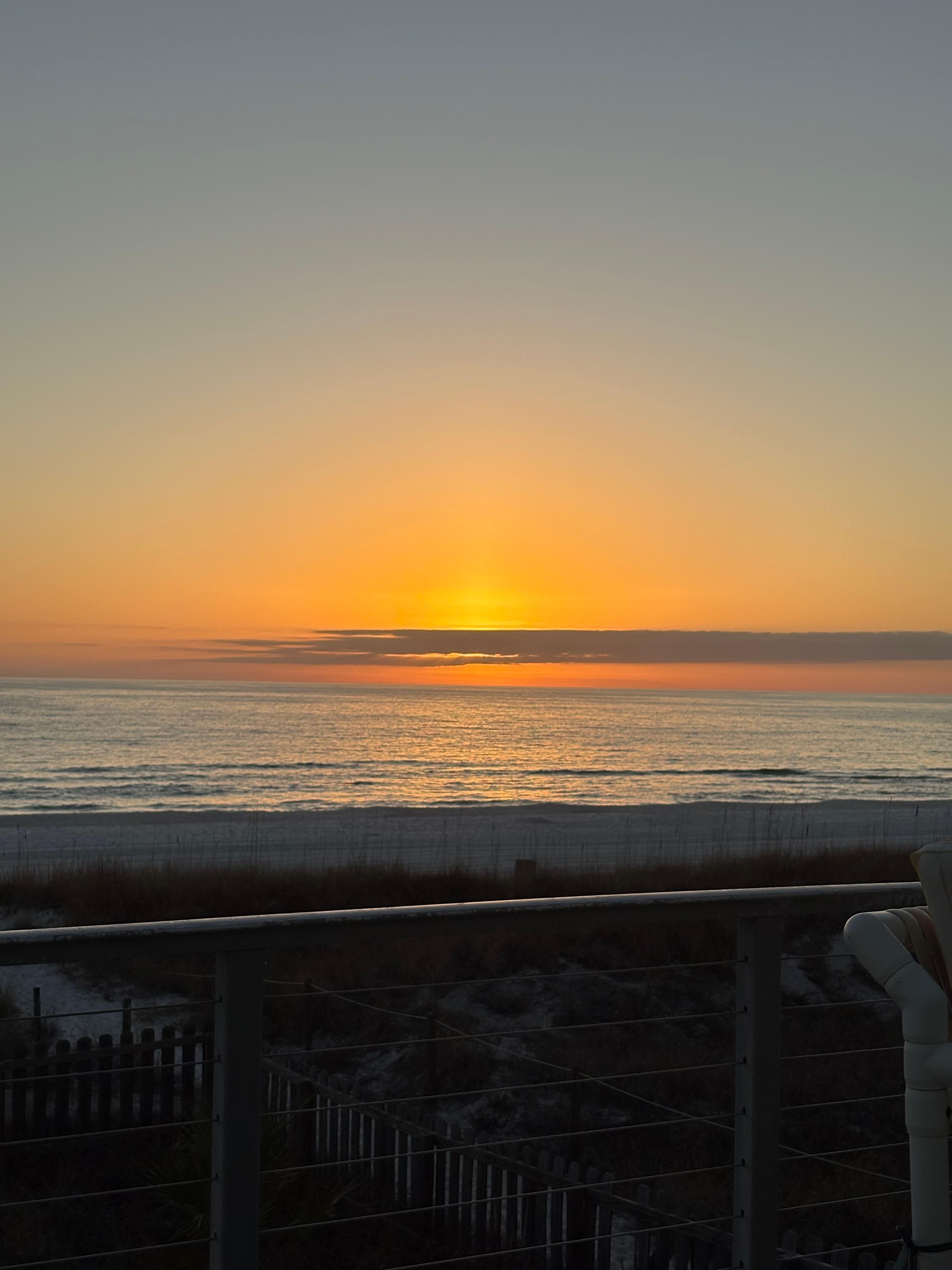 Sunset view from second floor master deck