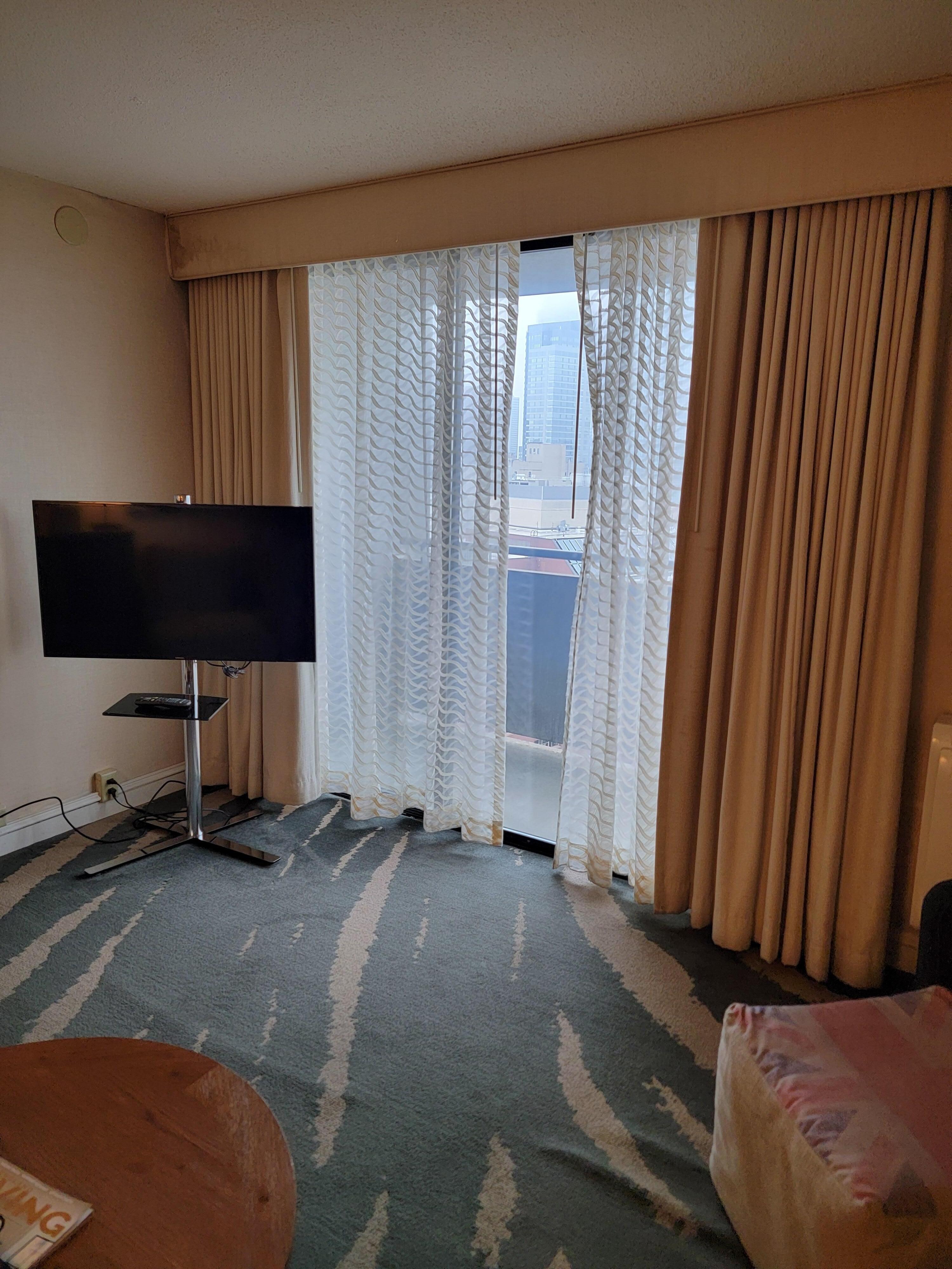 TV in living area of suite