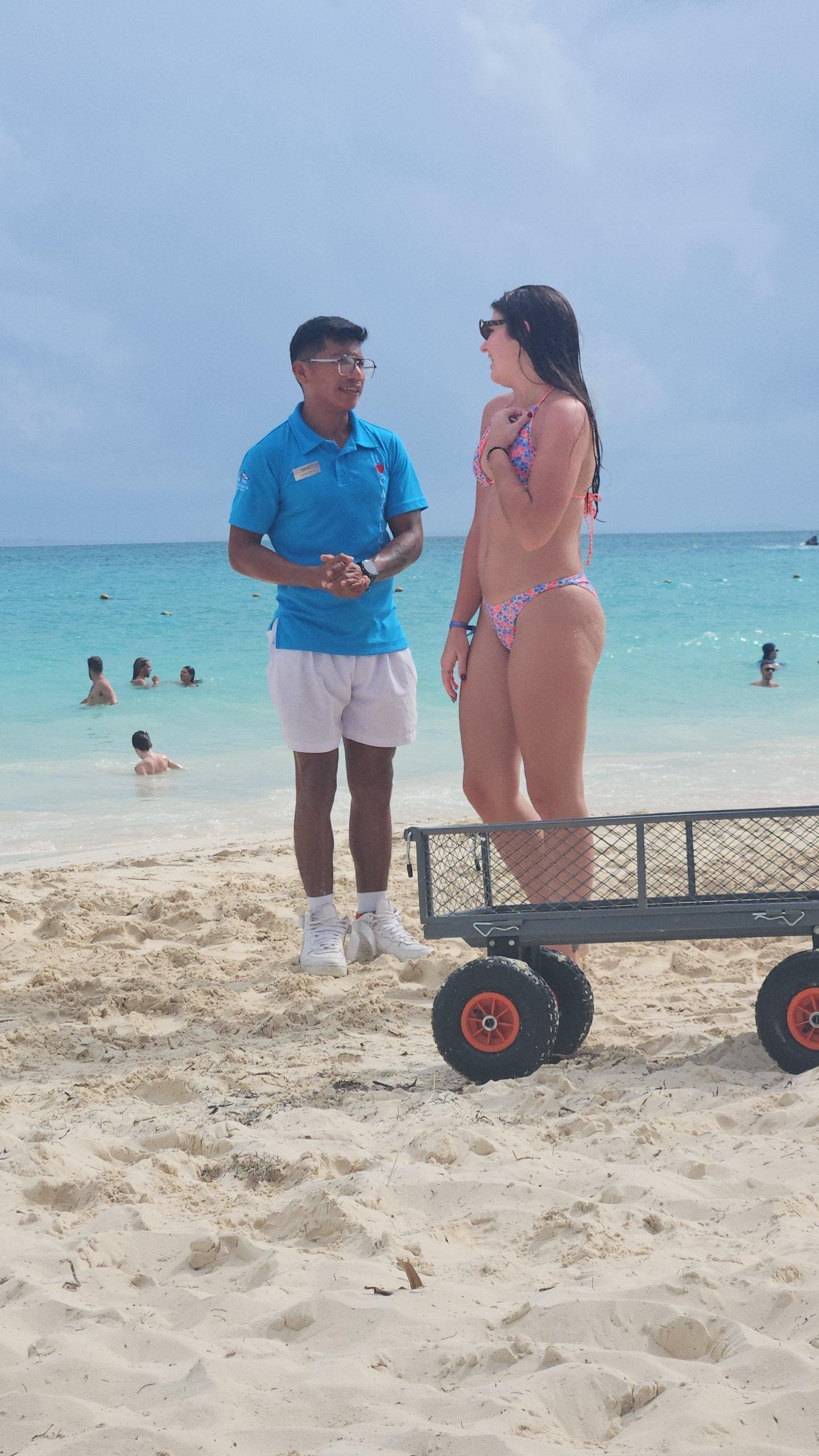 David tried teaching my daughter how to dance!