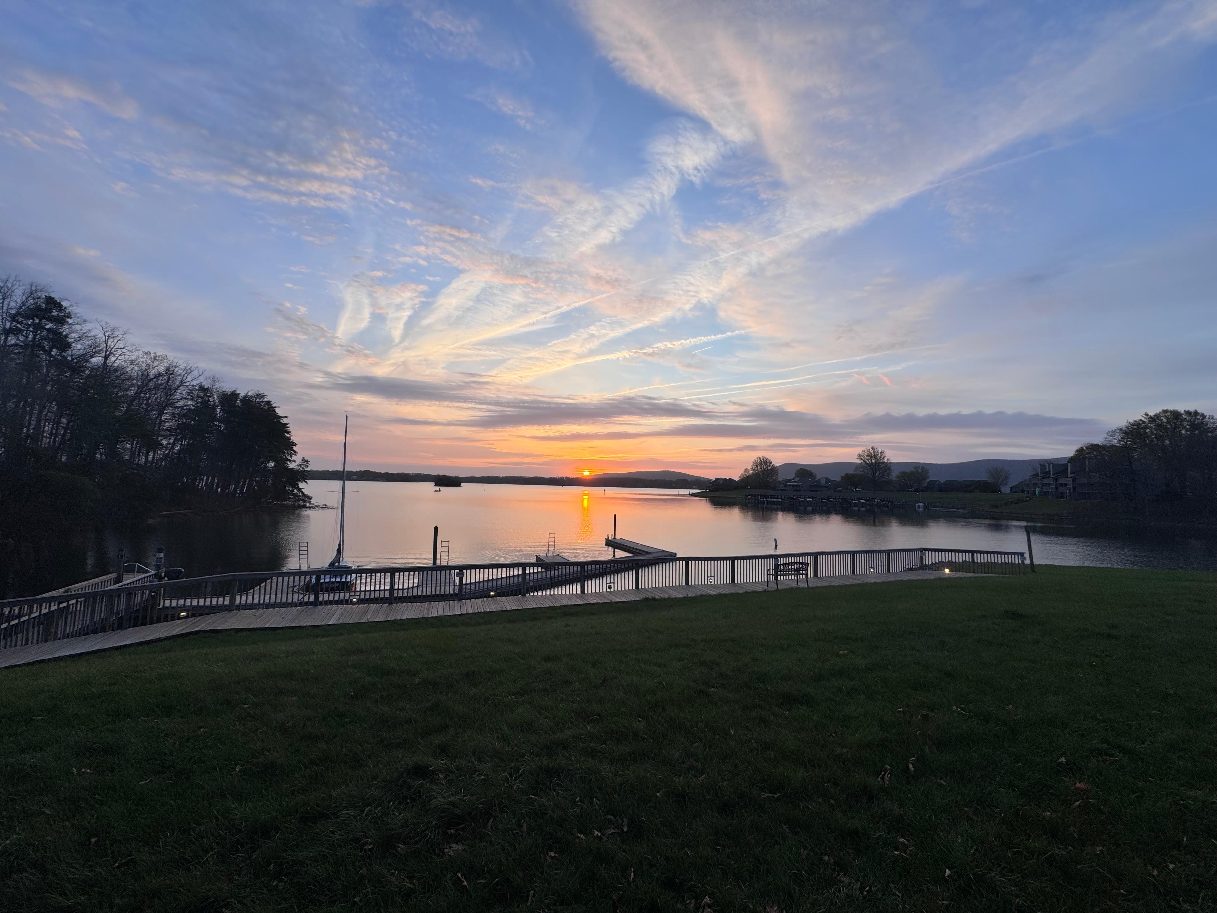 Patio view at sunset