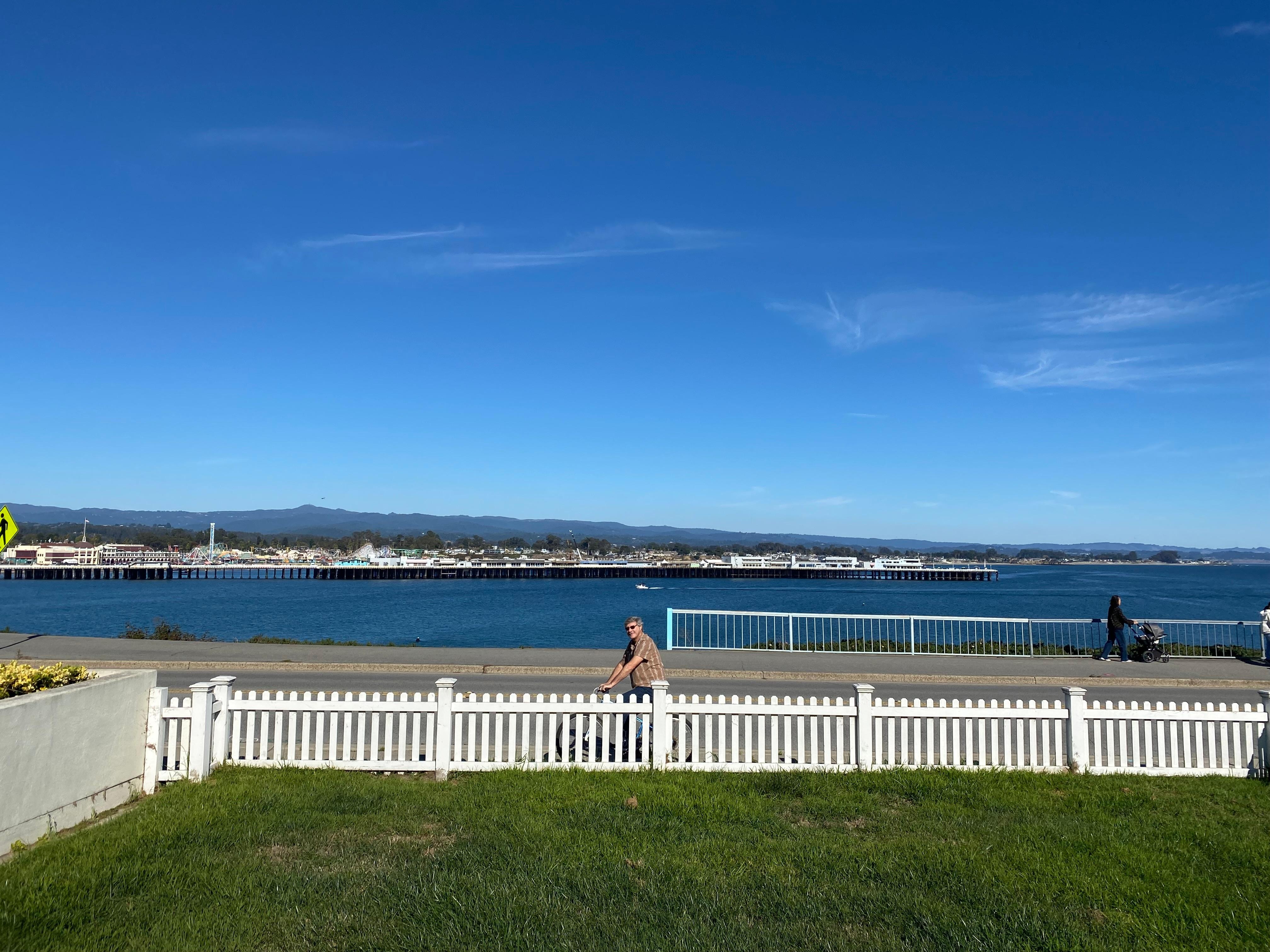 Admiring the view and people watching from front porch