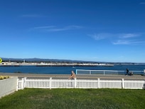 Admiring the view and people watching from front porch