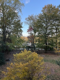 View from the stone wall enclosing the patio