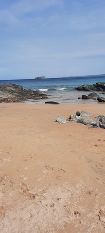 This beautiful beach is about 1 mile away.
Highly recommended staying at the Ballylifin Hotel