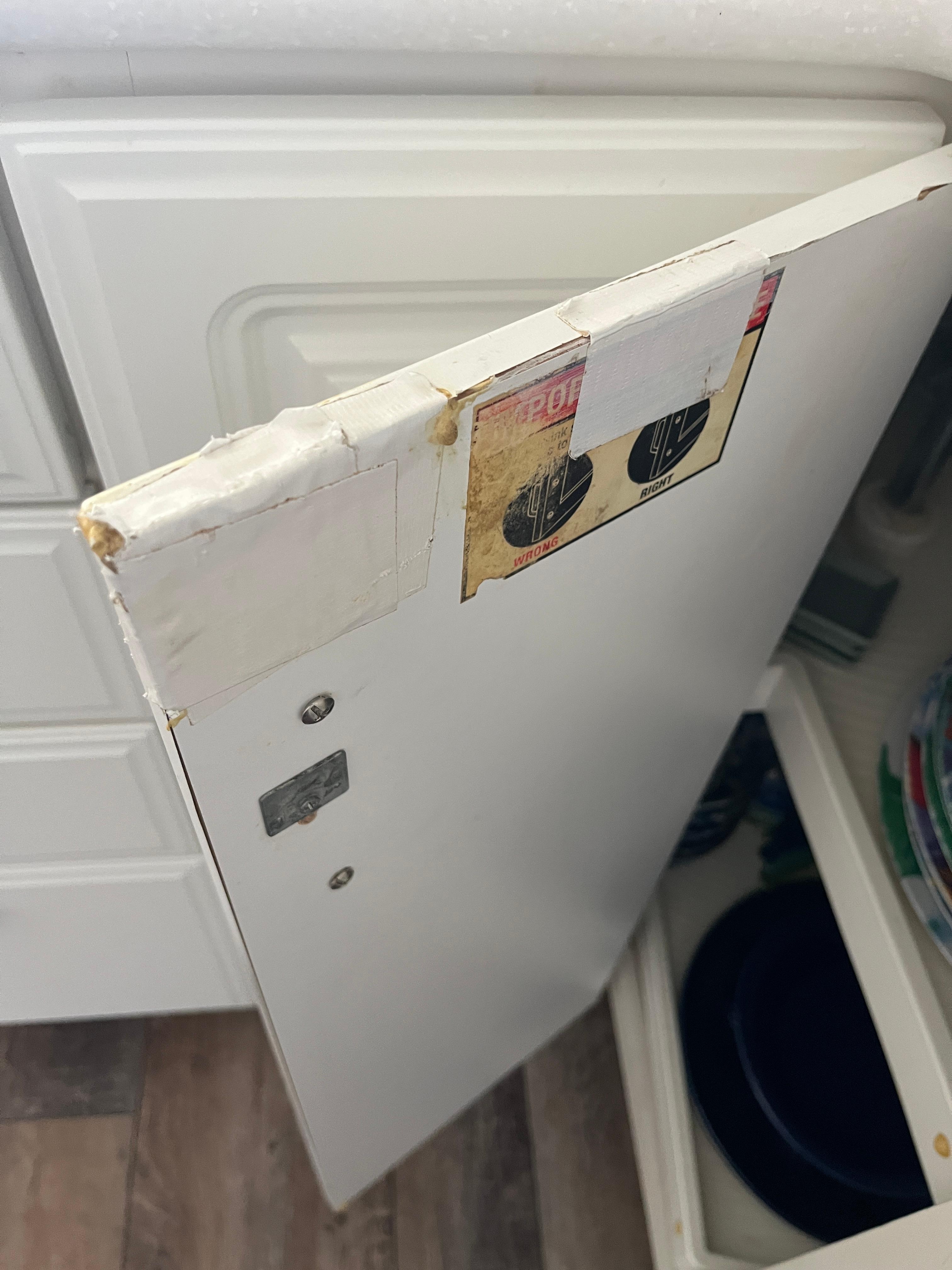 One of the "repaired" kitchen cabinets