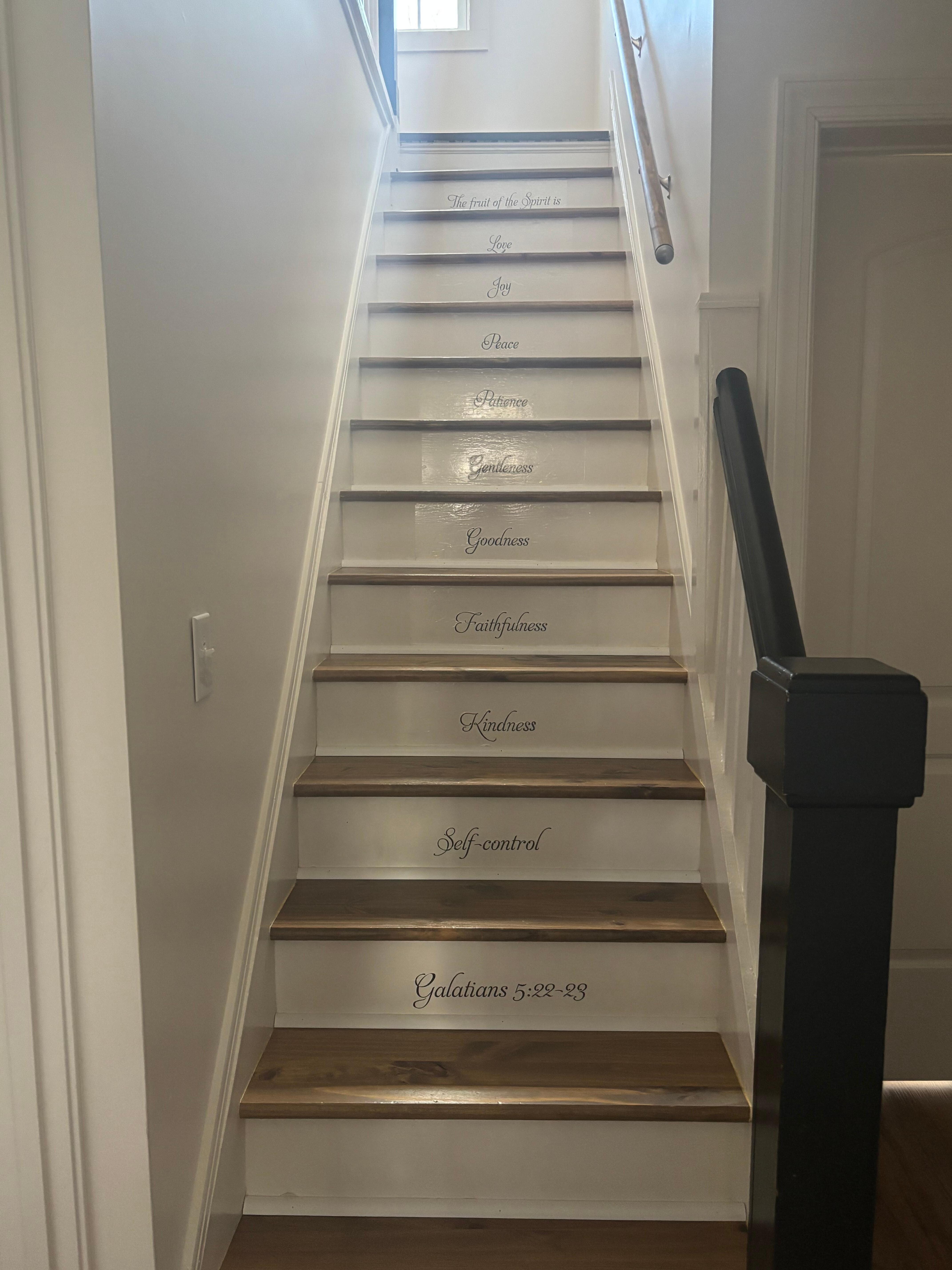 Fruits of the Spirit ascending the stairs 