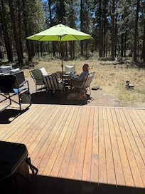 Back table, not pictured fire table chairs and hot tub, that were great too.
