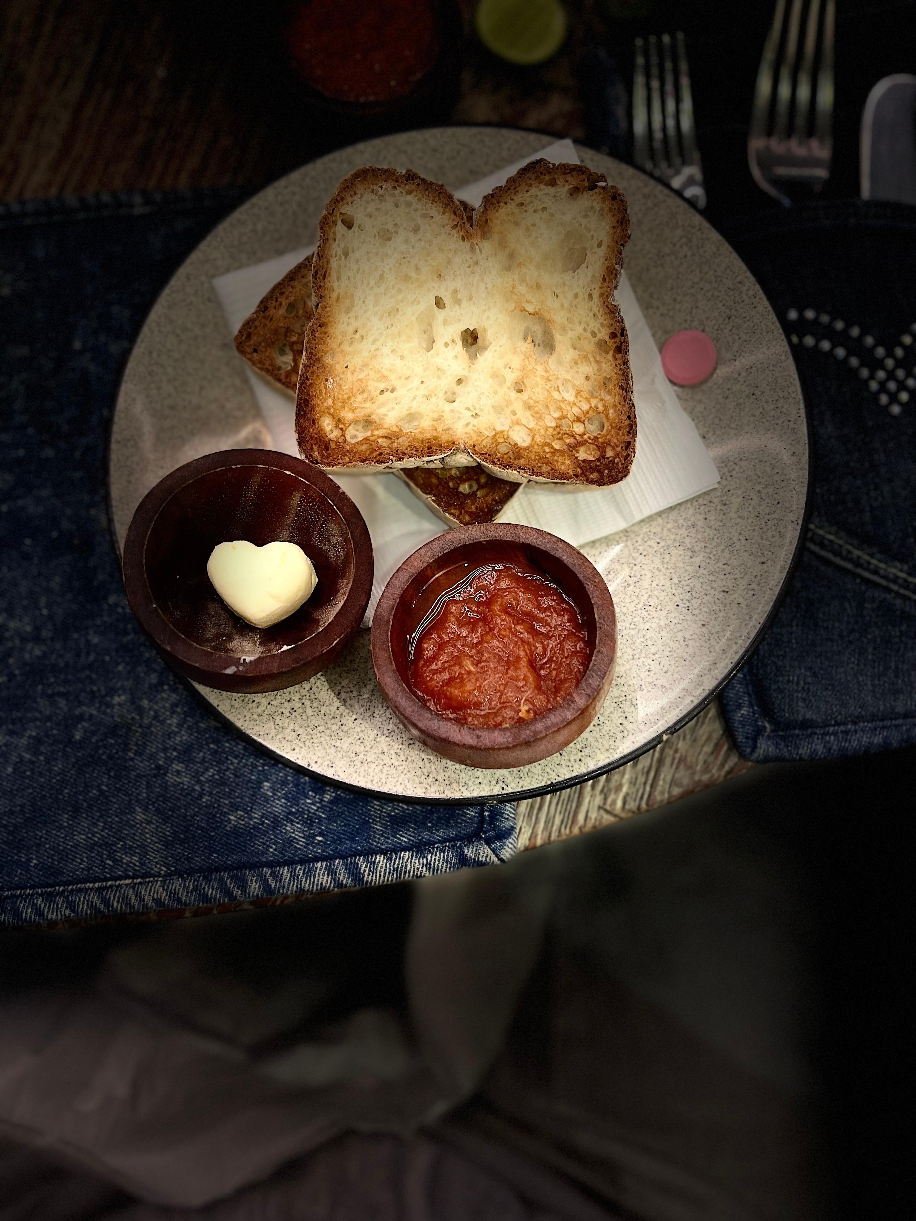 Gluten free toast I swapped the butter for olive oil