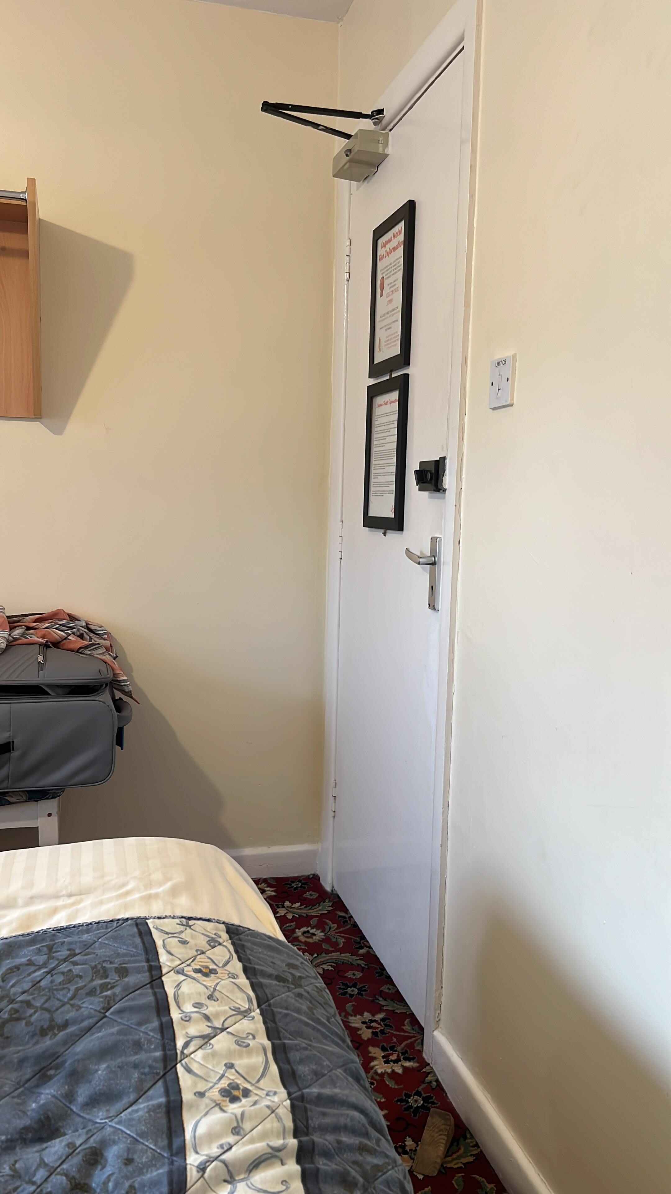 Door locks with a key only on the bottom lock so you would have to lock it at night !! Feel this is would be a nightmare if there was a fire and you couldn’t find the key in the chaos of an emergency to get out 