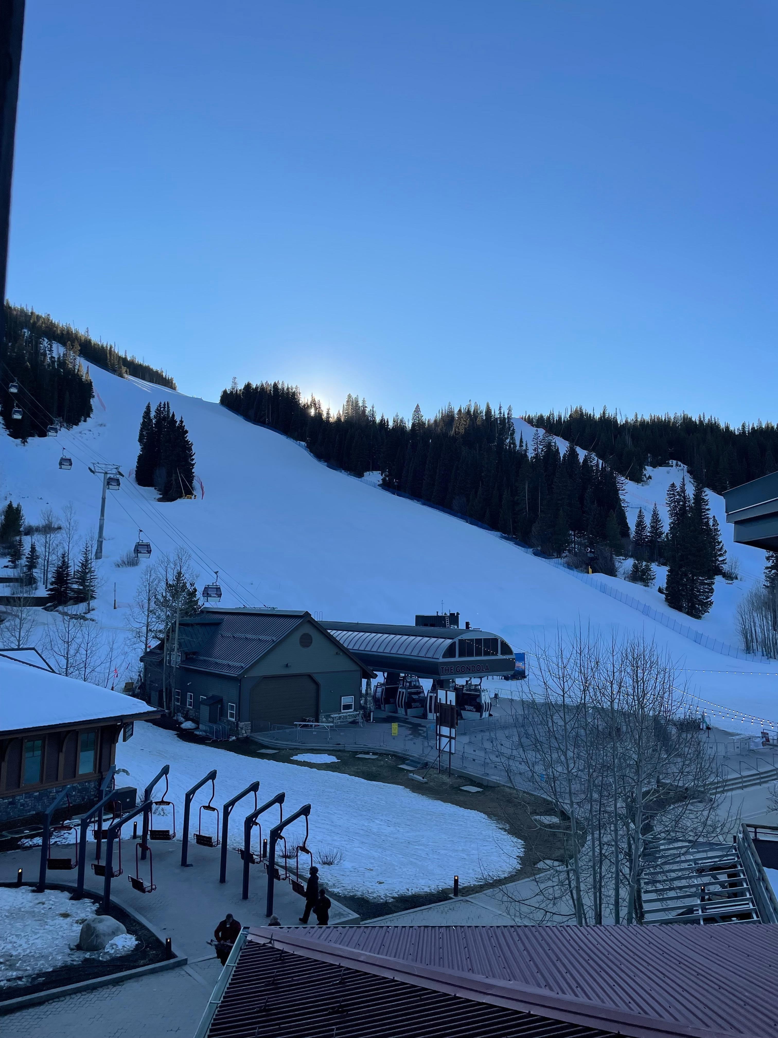 View from balcony overlooking the gondola-you can’t get any closer!
