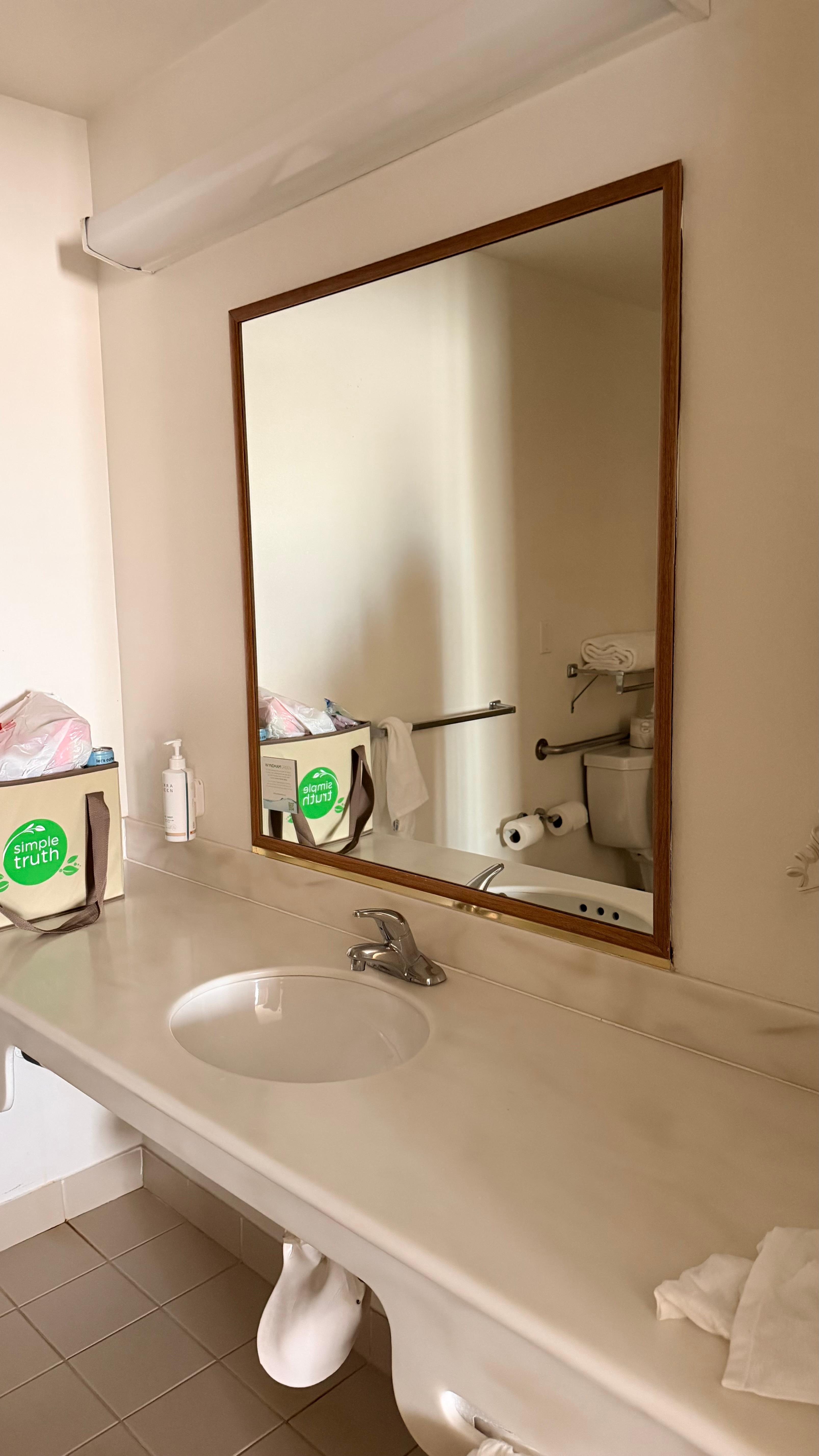 You can see the soap/body wash dispenser here. None at shower nor was there a bar of soap. 