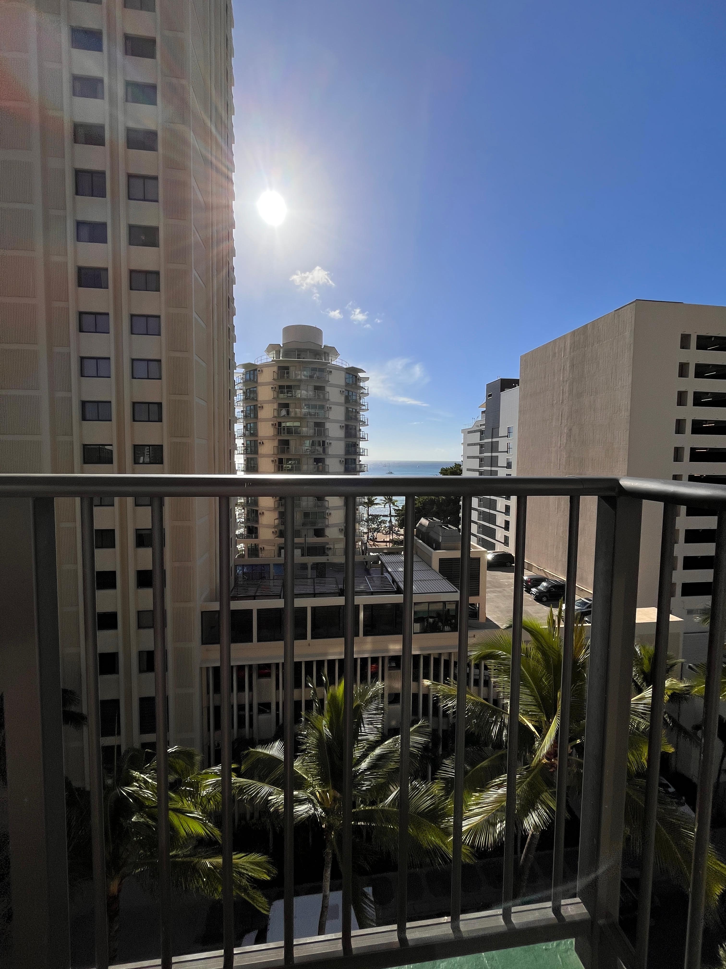 View from partial ocean view room