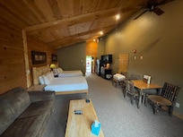 Looking into the room from the back