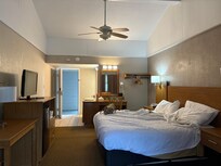 Looking from balcony door through the room