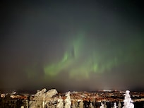 屋上から見たオーロラ