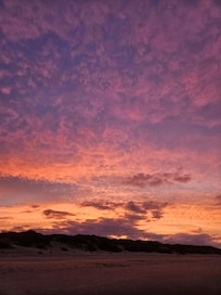 Beach area sunset, closest entry point to beach