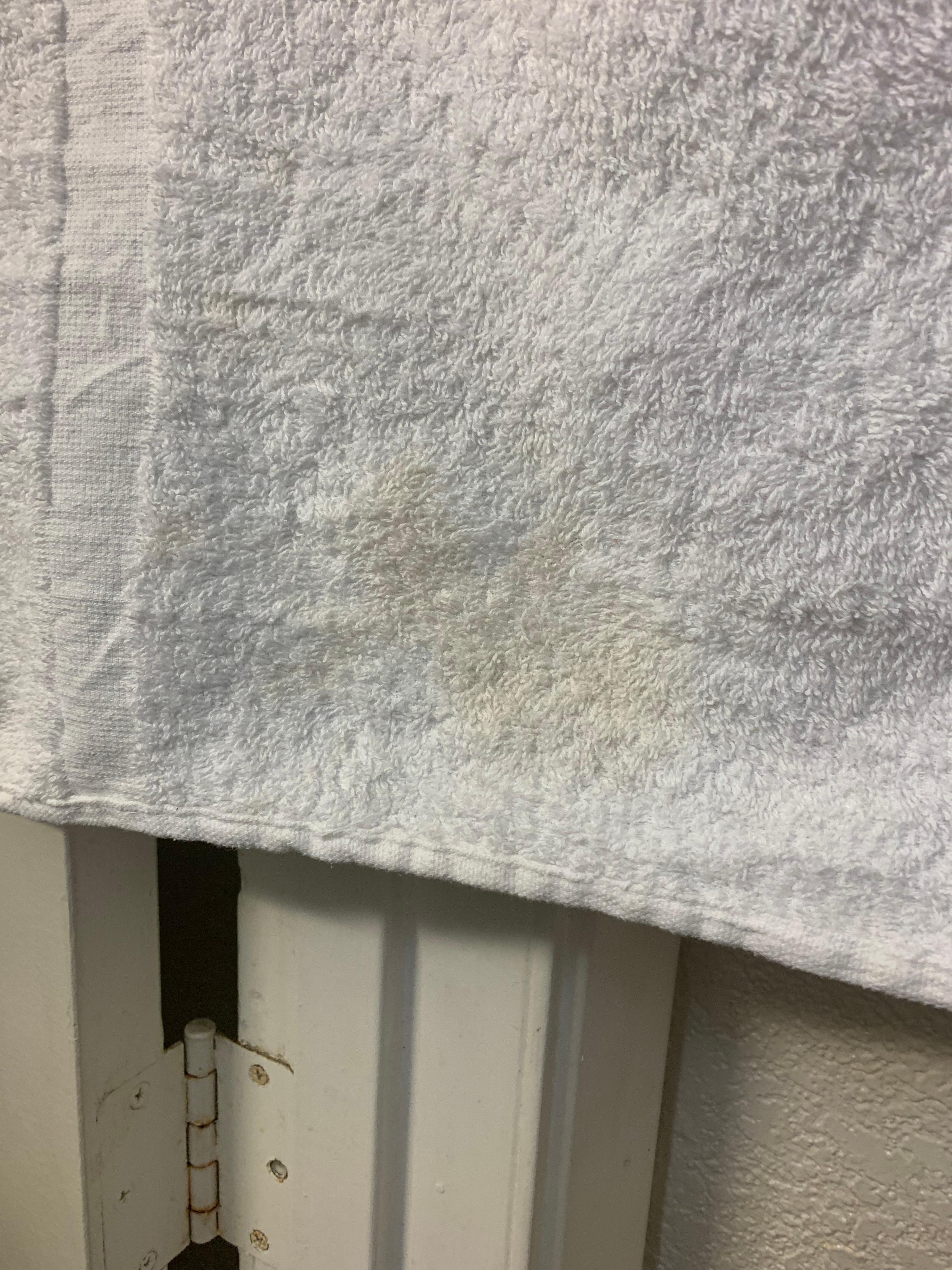Stains on bath towel