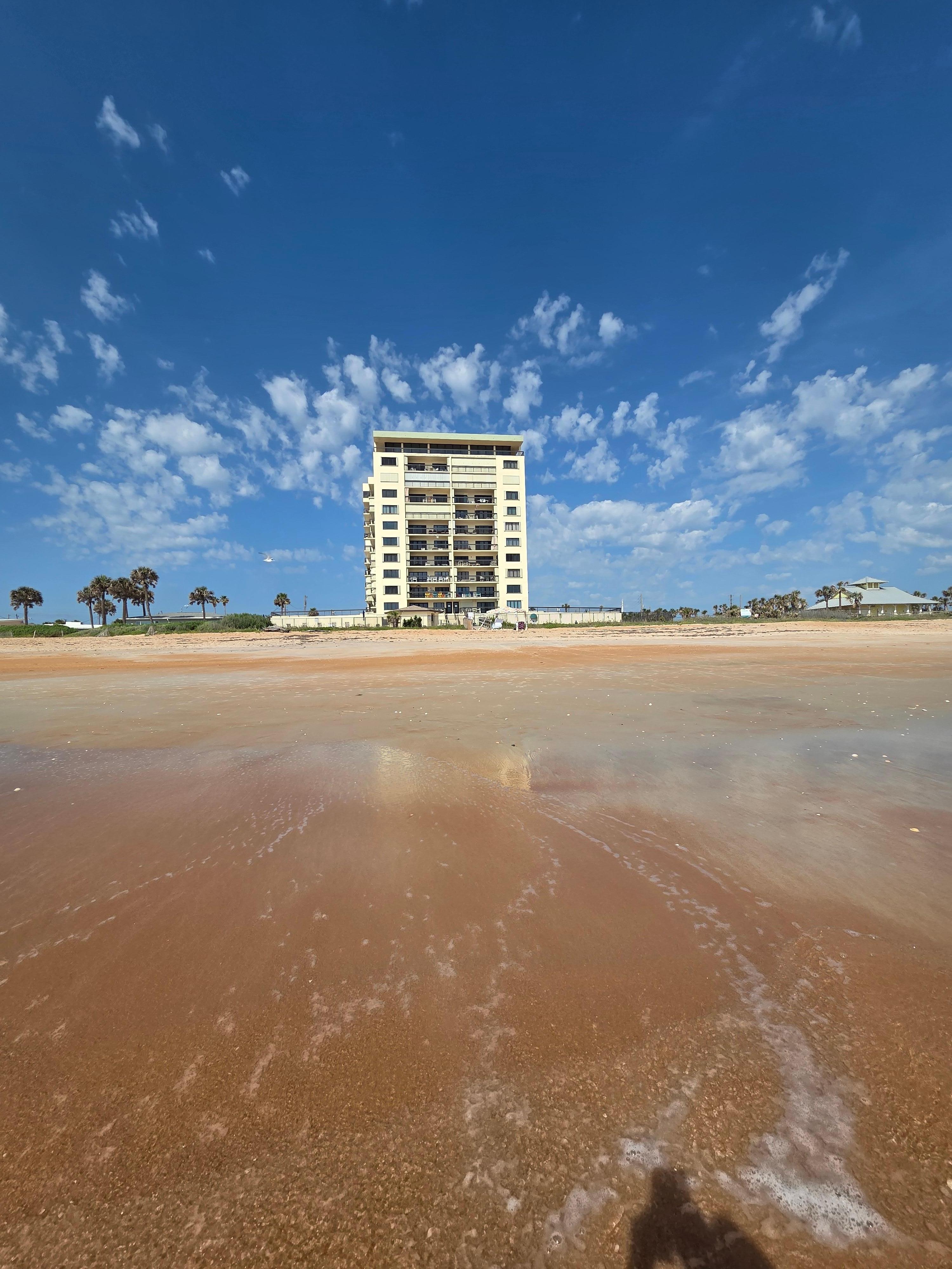 View from beach of condo