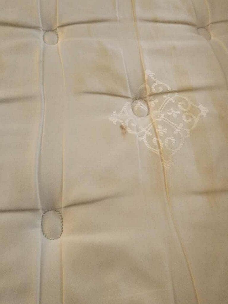 Mattress and sheets stained. 