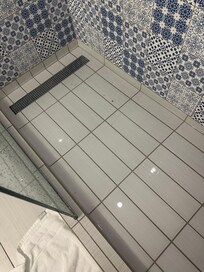 Debris in the shower and hair