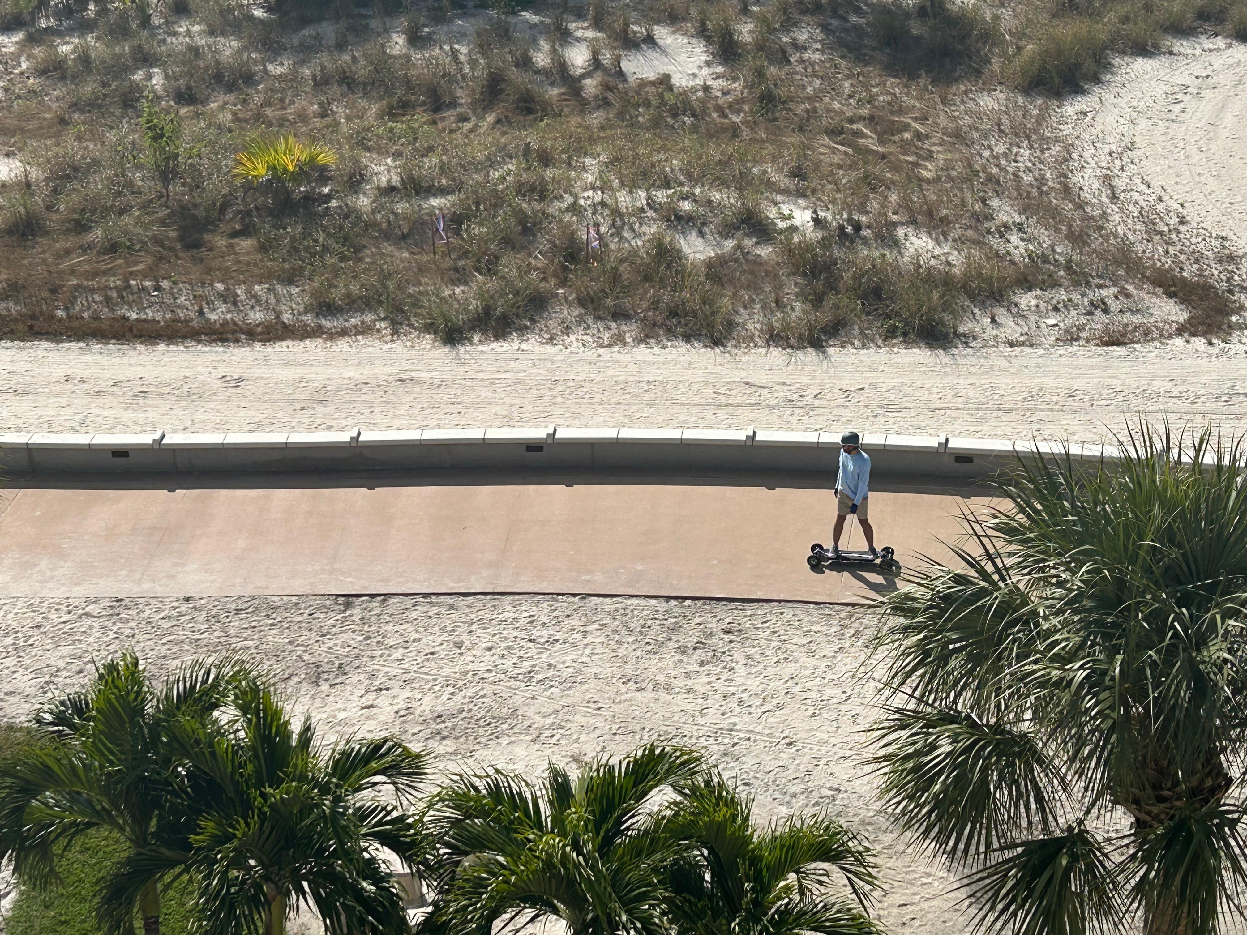 Side walk behind resort 