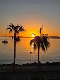 Morning sunrise from ocean view balcony