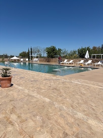 The beautiful outdoor swimming pool area