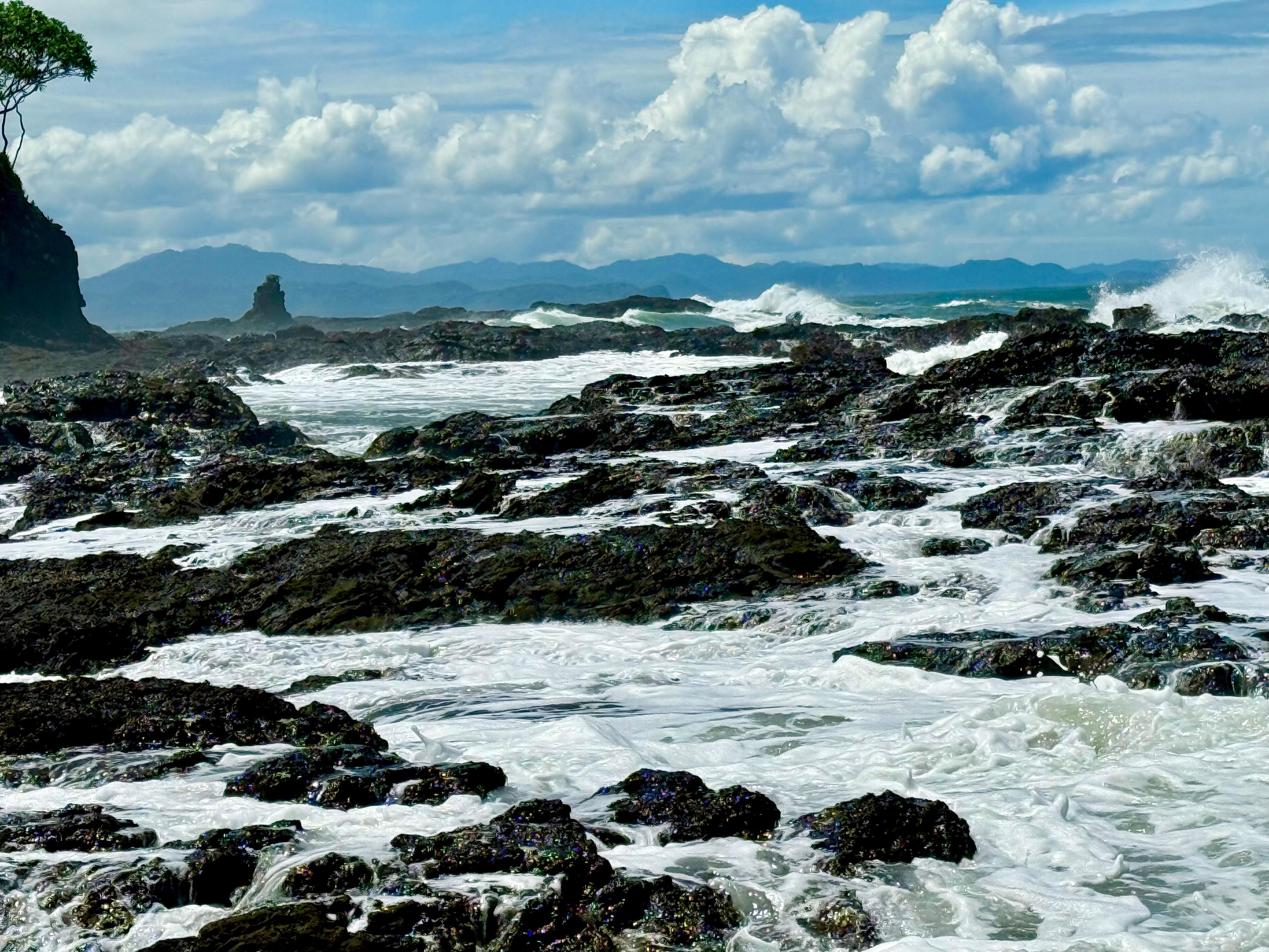 Rocky beach below house